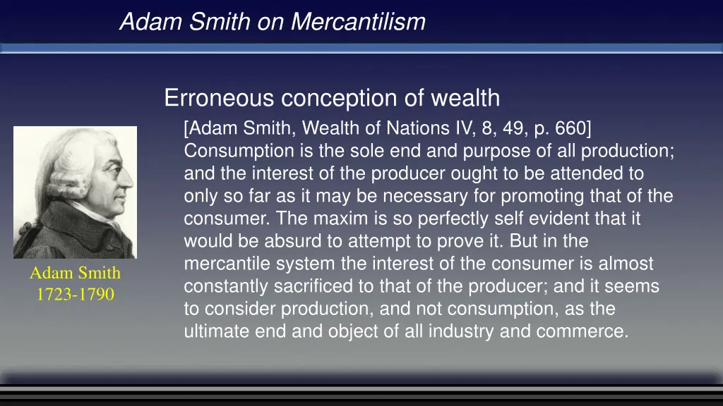 adam smith on mercantilism