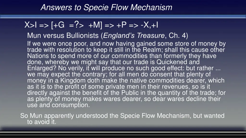 answers to specie flow mechanism