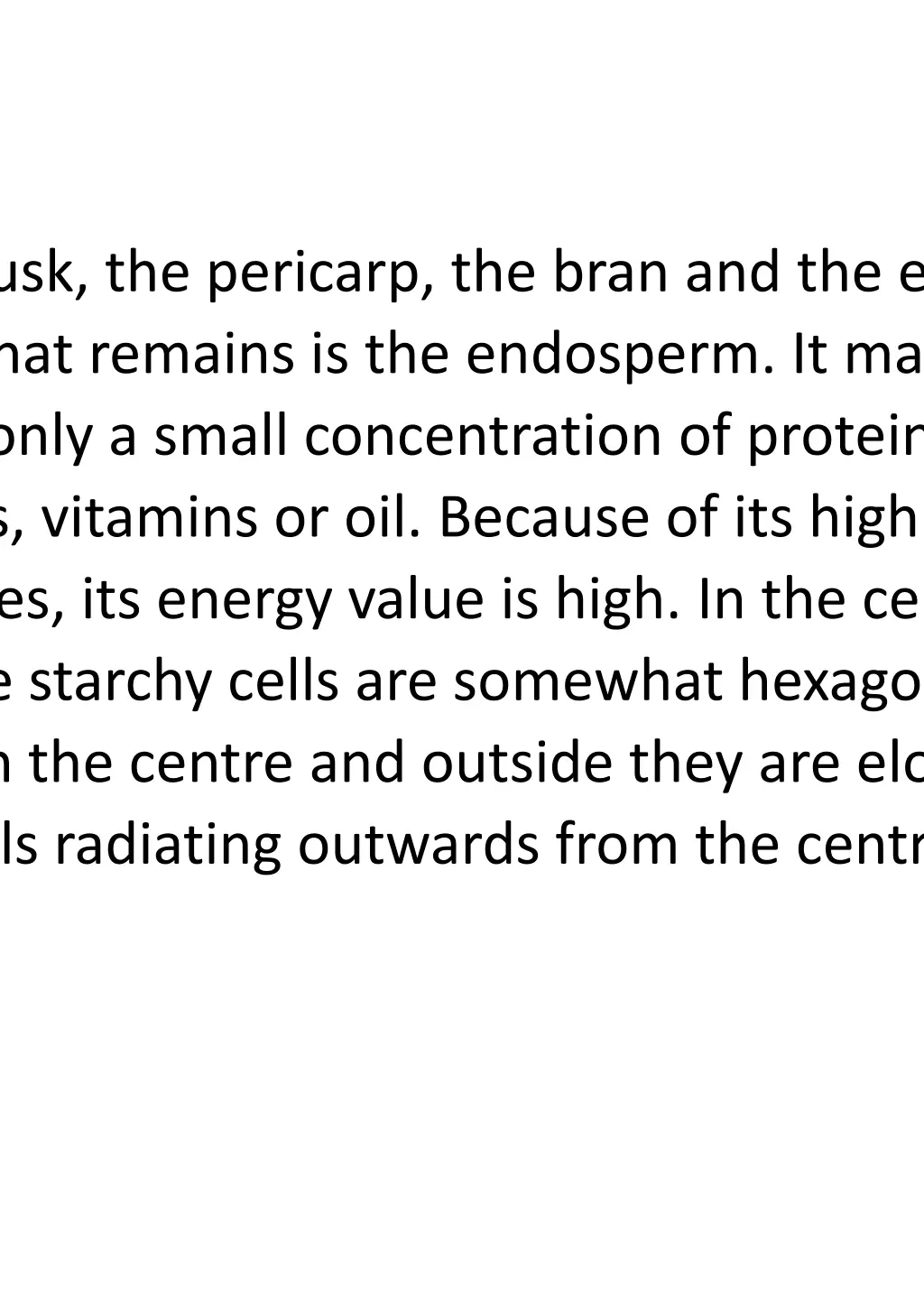 when the husk the pericarp the bran