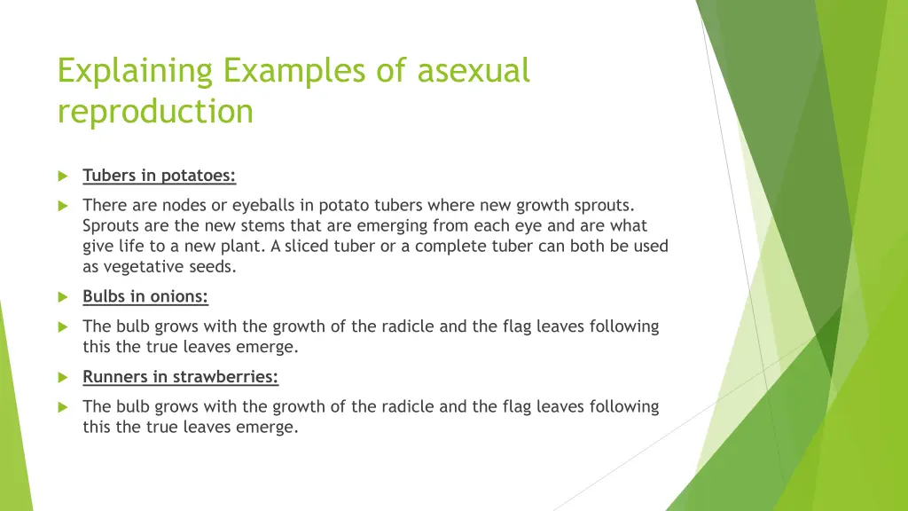 explaining examples of asexual reproduction