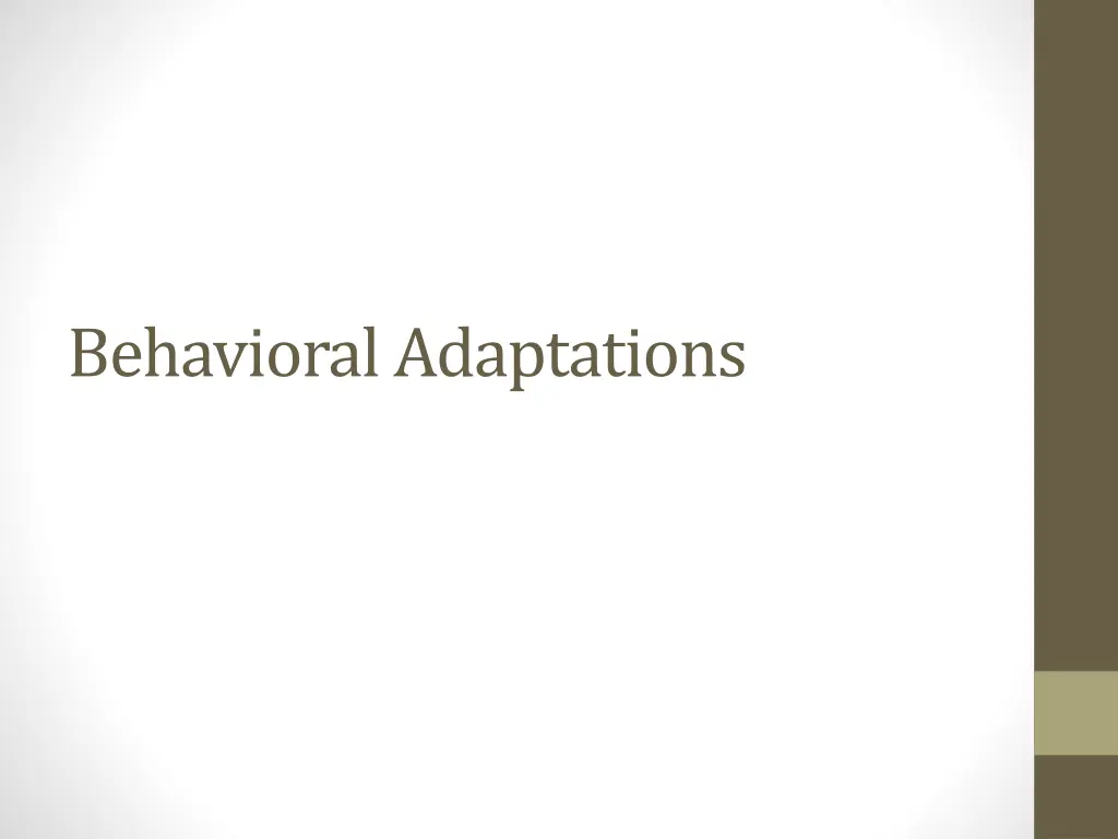 behavioral adaptations