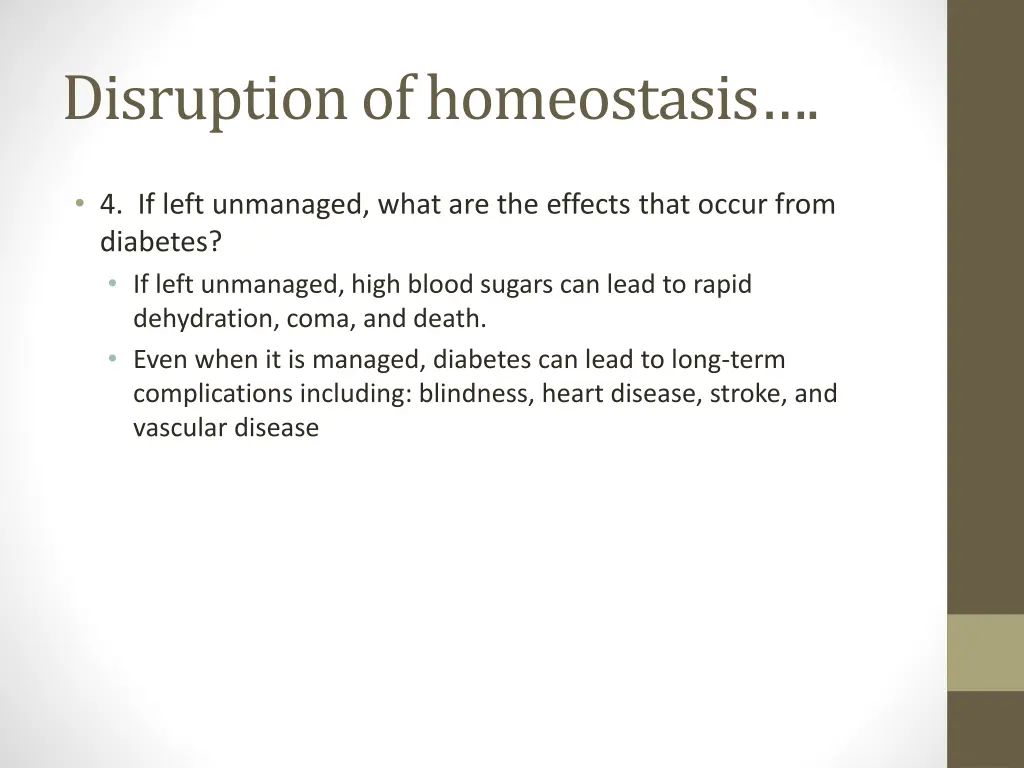 disruption of homeostasis