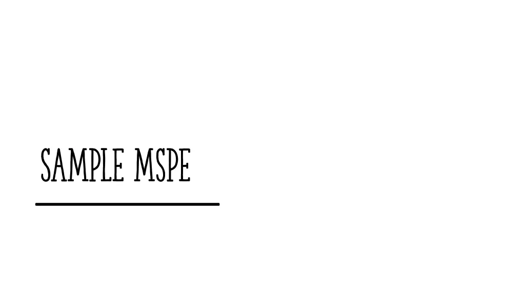 sample mspe