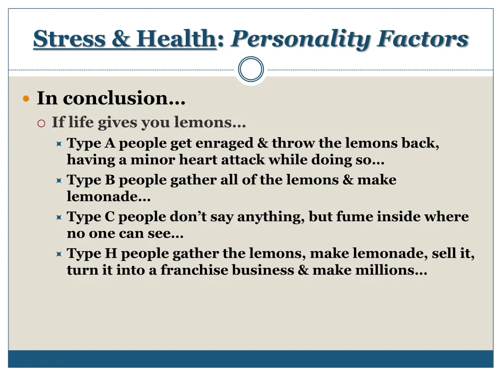 stress health personality factors 5