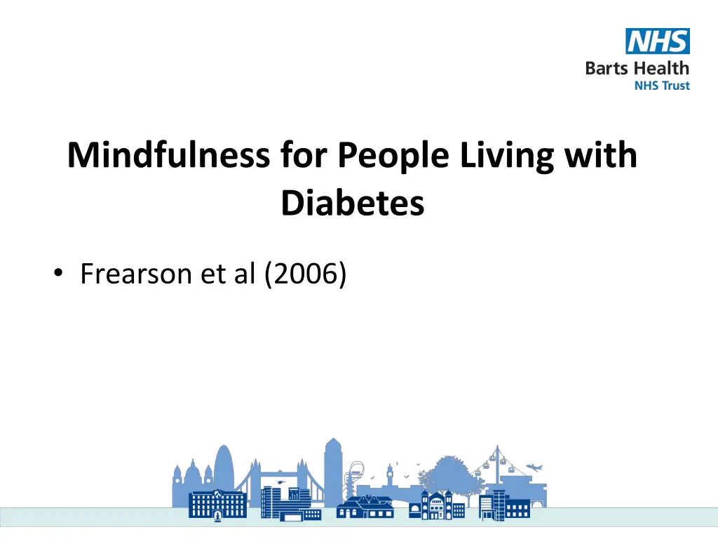 mindfulness for people living with diabetes