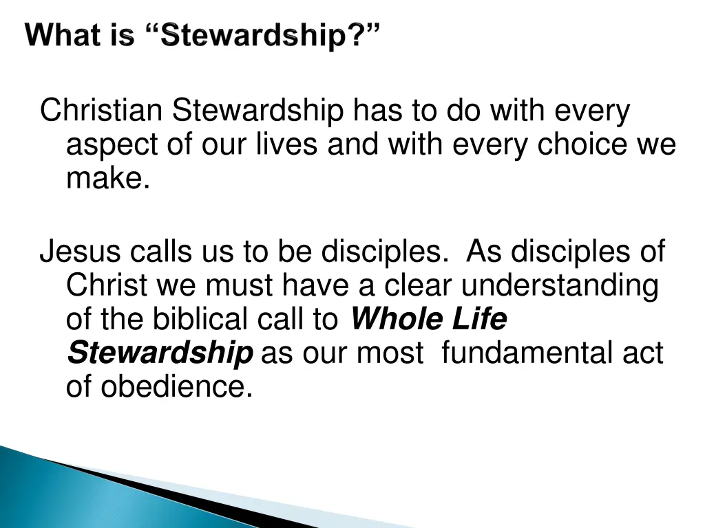 christian stewardship has to do with every aspect