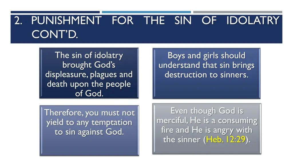 2 punishment for the sin of idolatry cont d