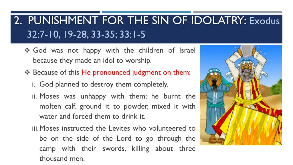 2 punishment for the sin of idolatry exodus