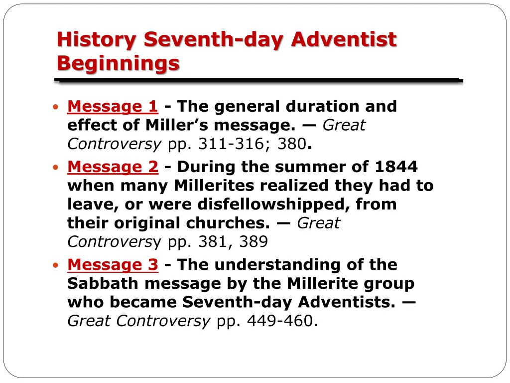 history seventh day adventist beginnings 1