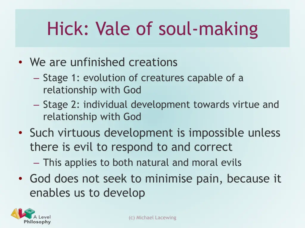 hick vale of soul making