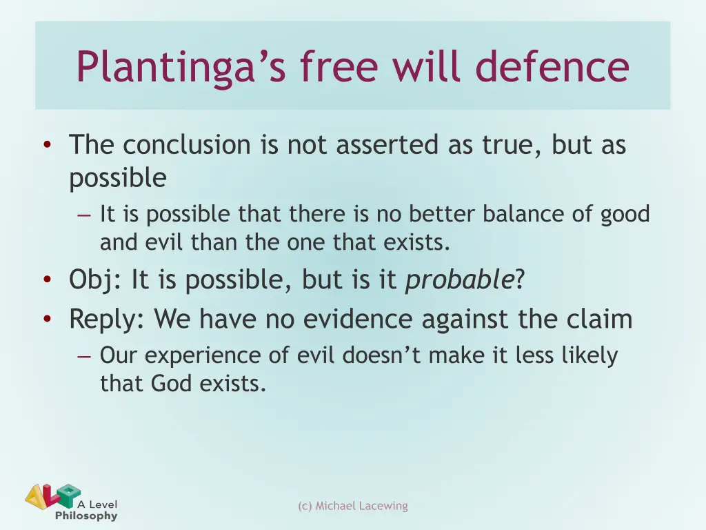 plantinga s free will defence 2