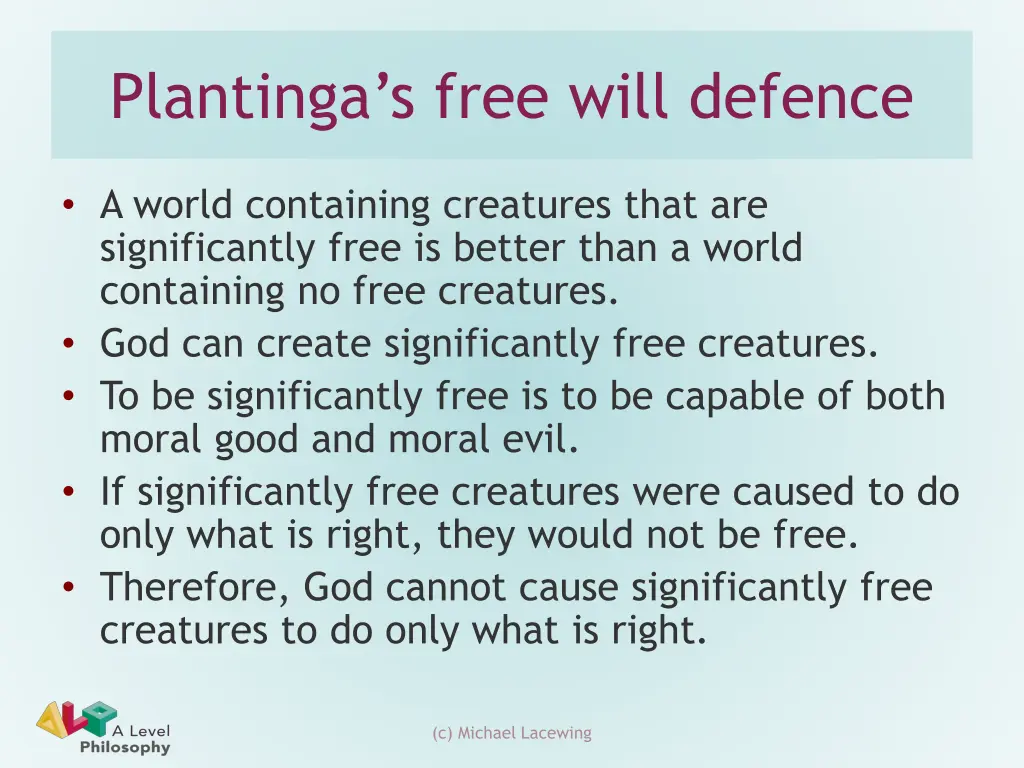 plantinga s free will defence