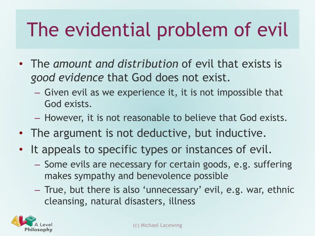 the evidential problem of evil 1