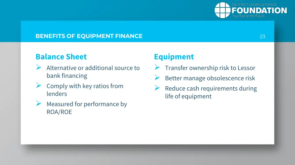 benefits of equipment finance 1