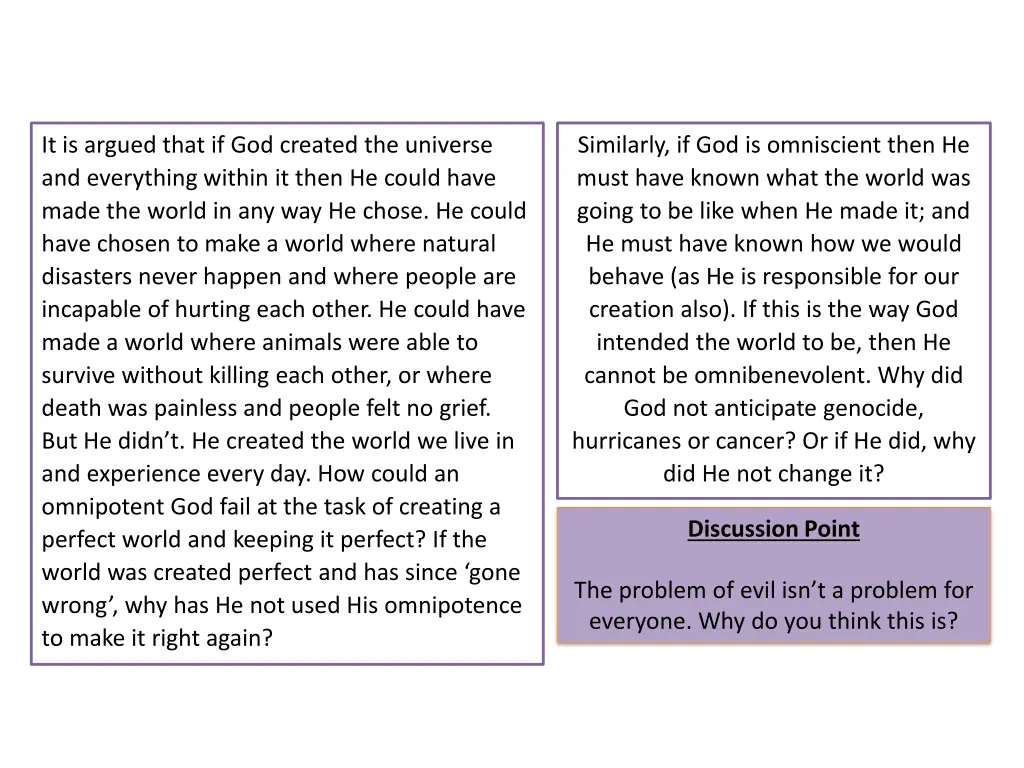 it is argued that if god created the universe