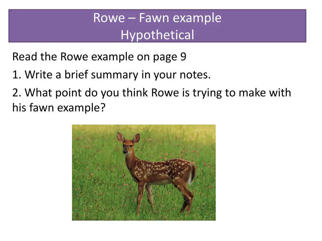 rowe fawn example hypothetical