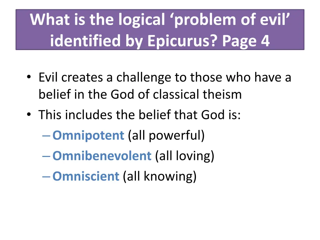 what is the logical problem of evil identified