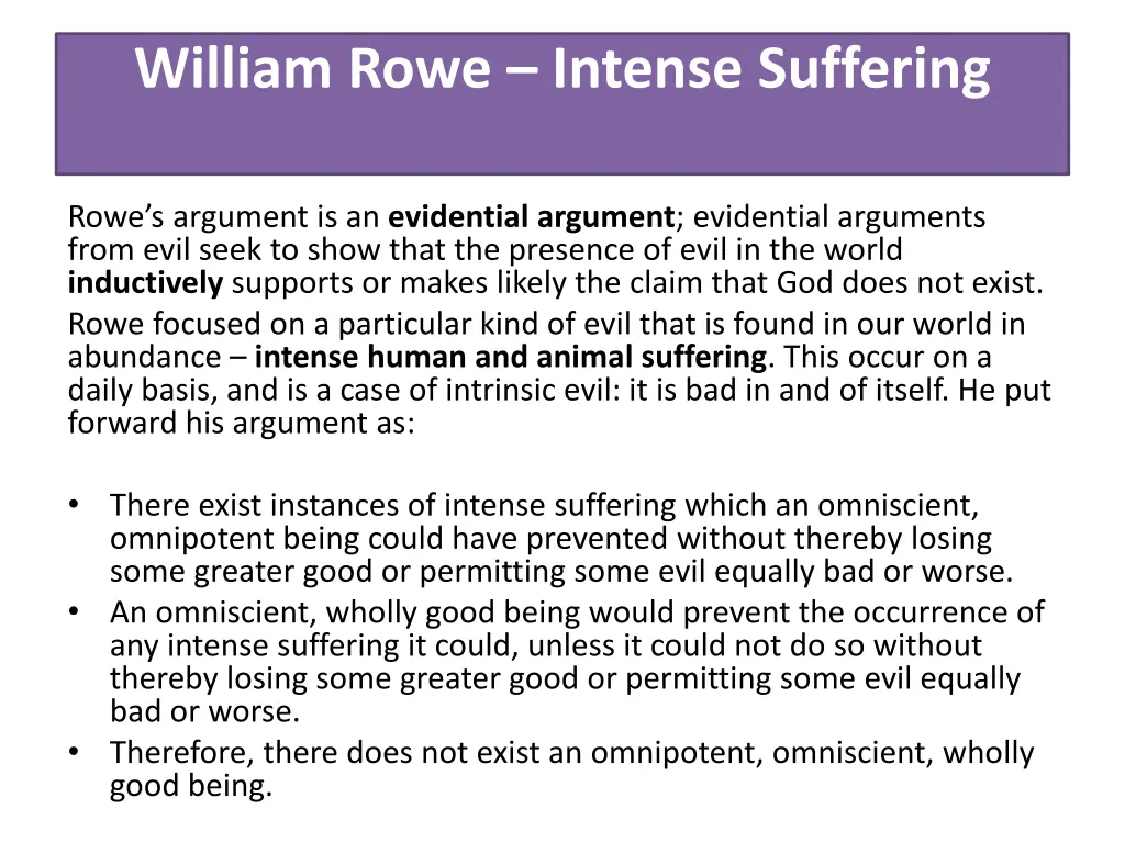 william rowe intense suffering