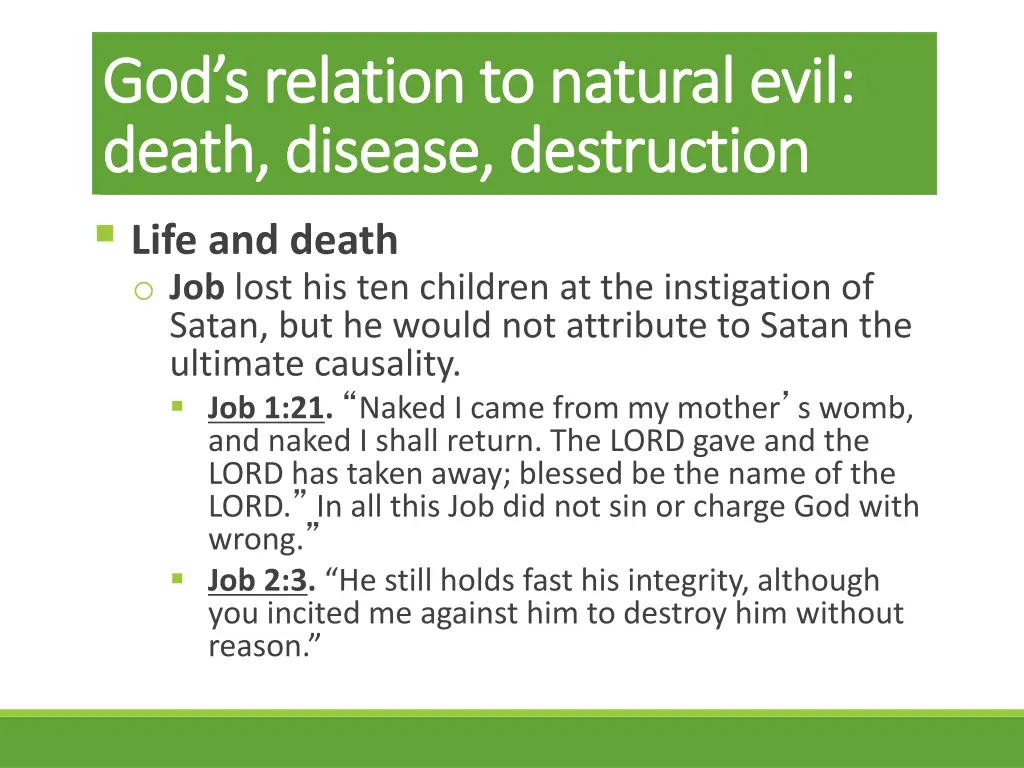 god s relation to natural evil god s relation