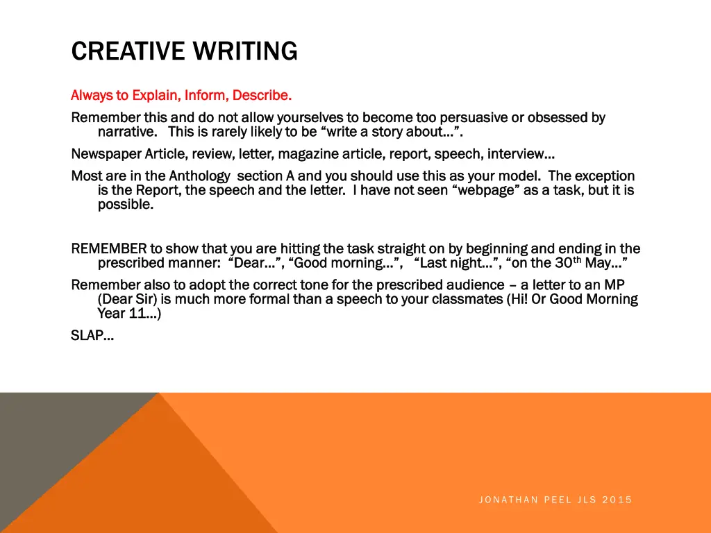 creative writing