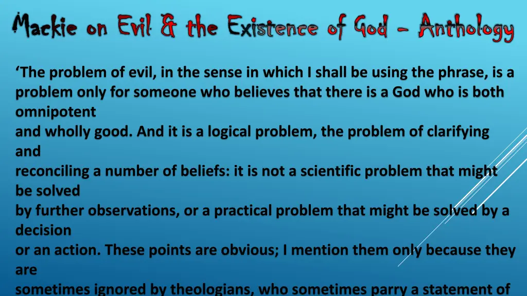 mackie on evil the existence of god mackie 5