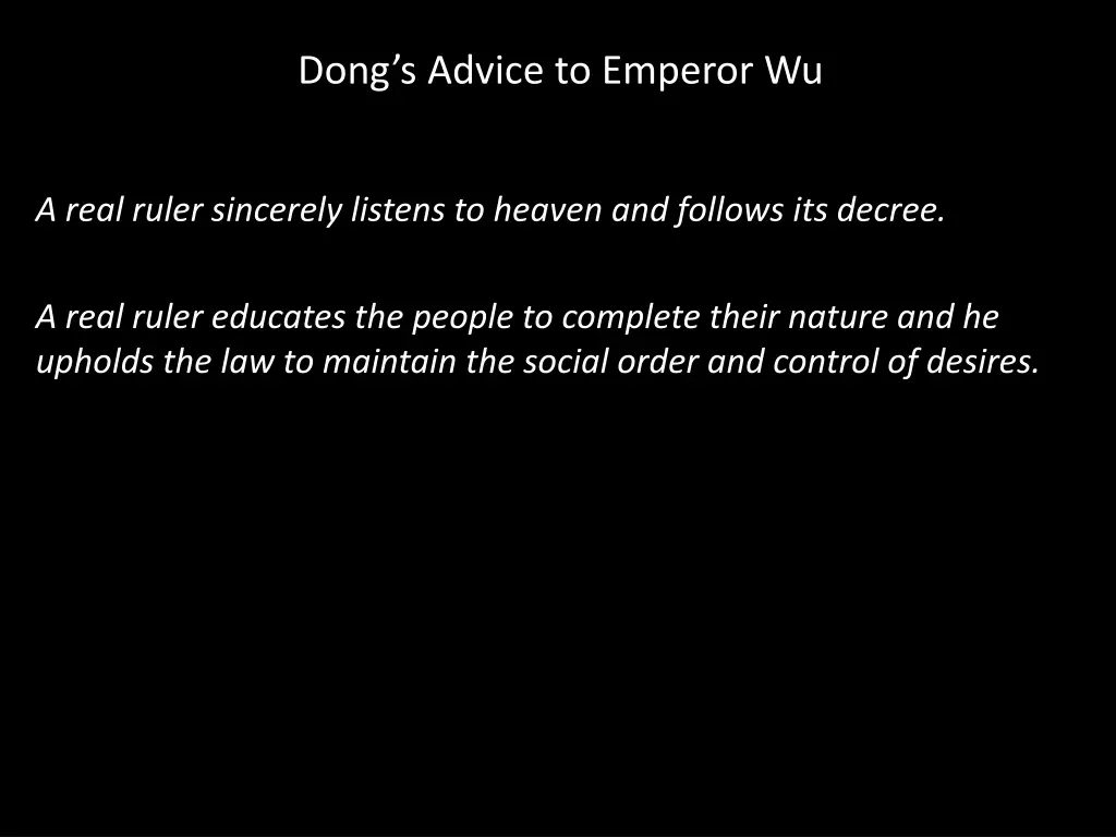 dong s advice to emperor wu