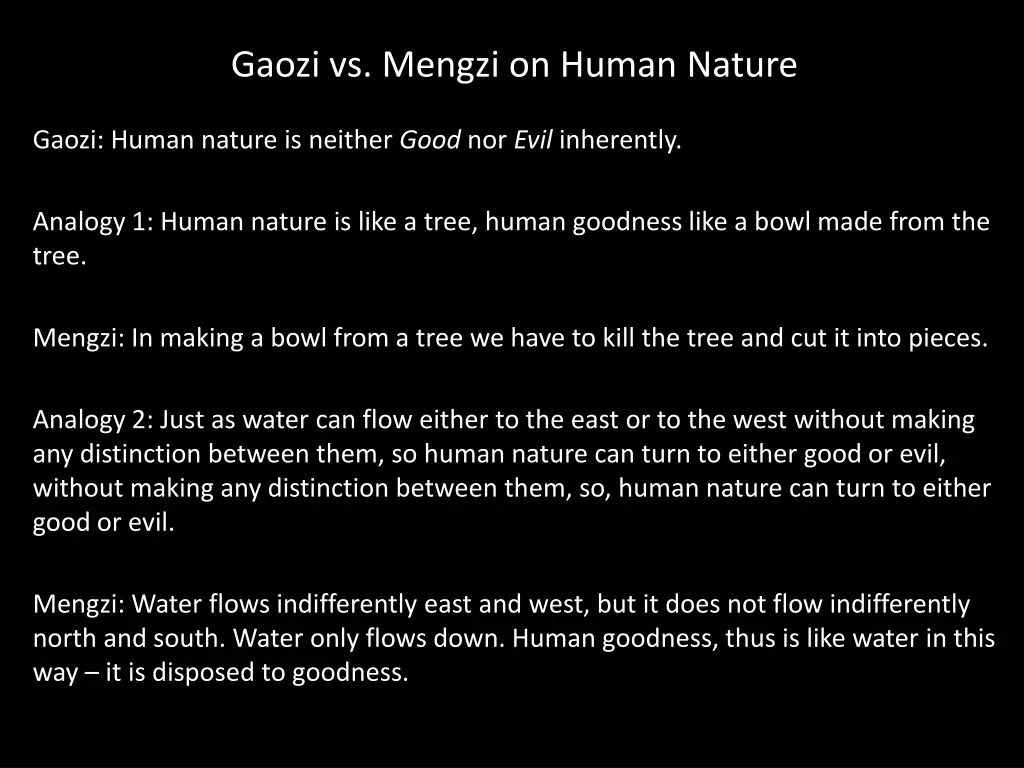 gaozi vs mengzi on human nature