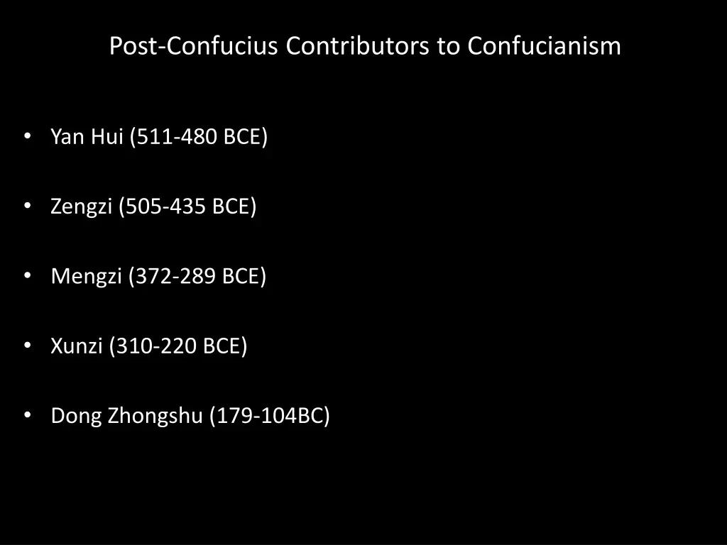 post confucius contributors to confucianism