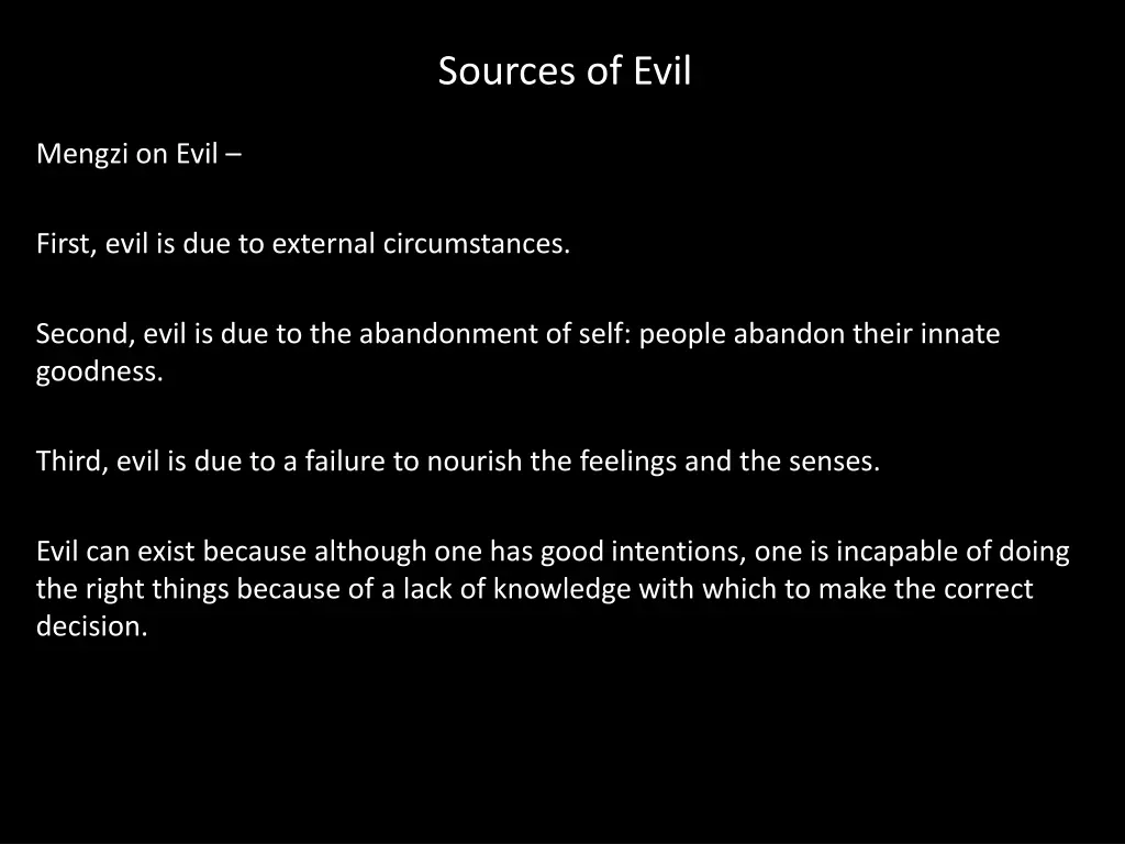 sources of evil