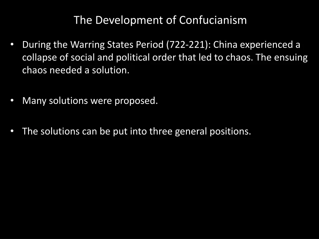 the development of confucianism