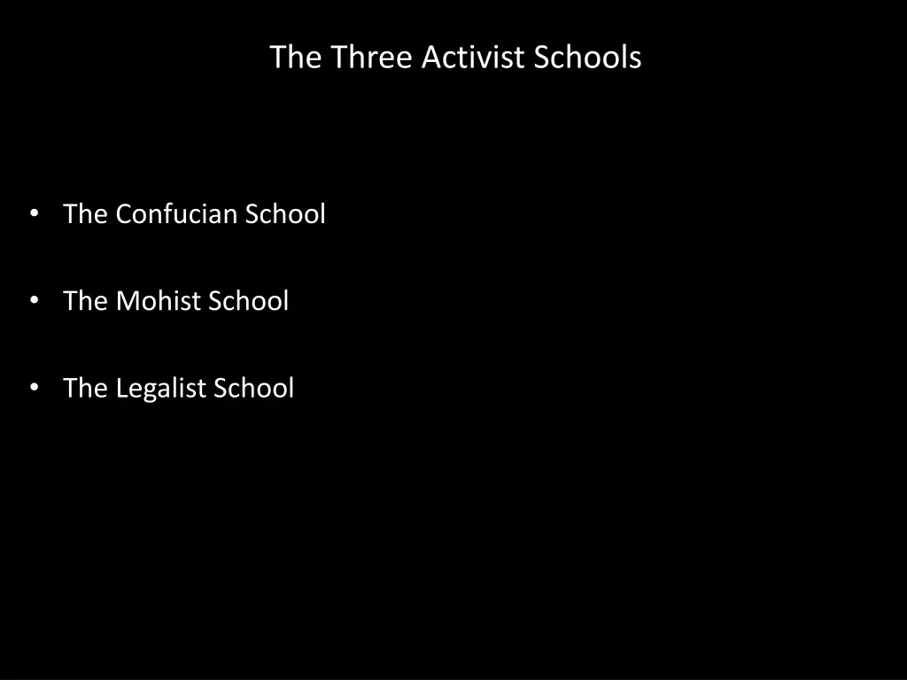 the three activist schools