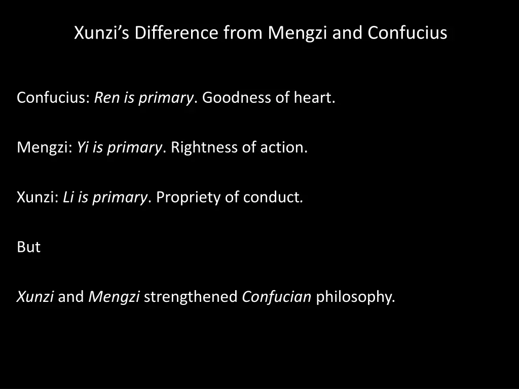 xunzi s difference from mengzi and confucius