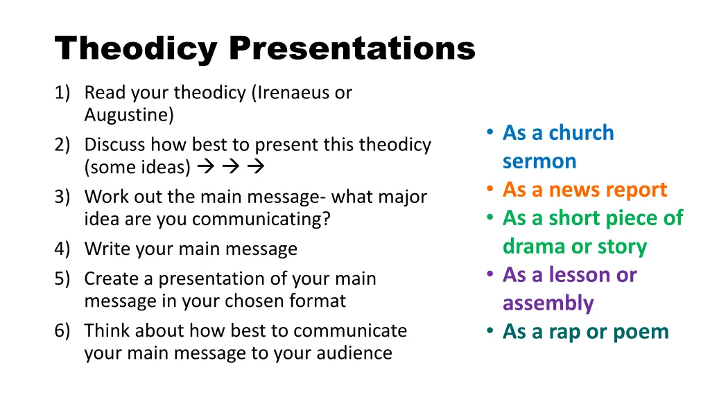 theodicy presentations