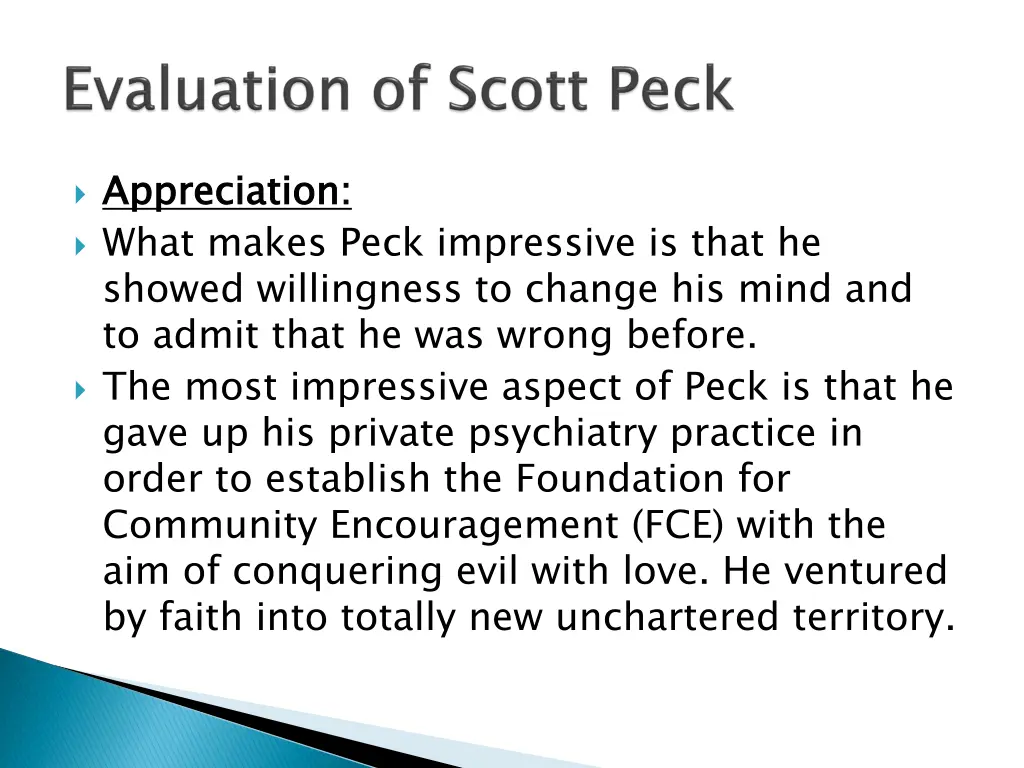 appreciation what makes peck impressive is that