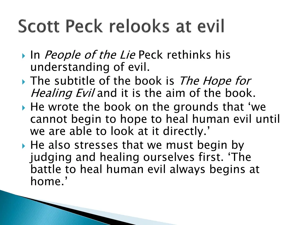 in people of the lie peck rethinks