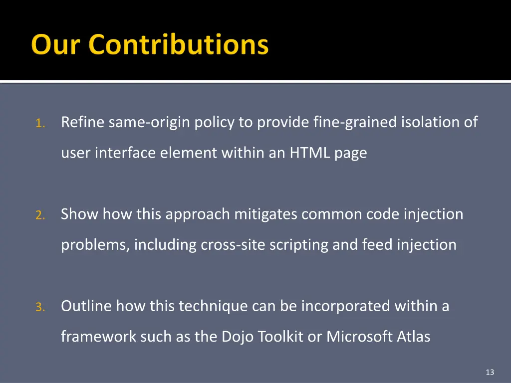 1 refine same origin policy to provide fine