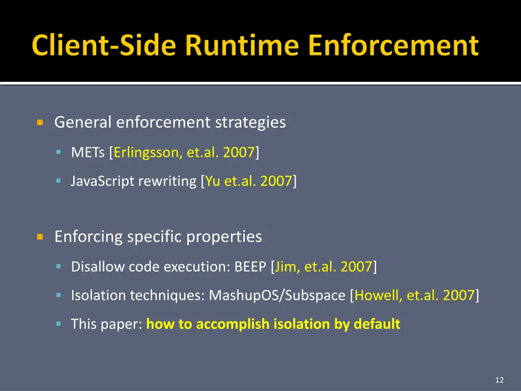 general enforcement strategies