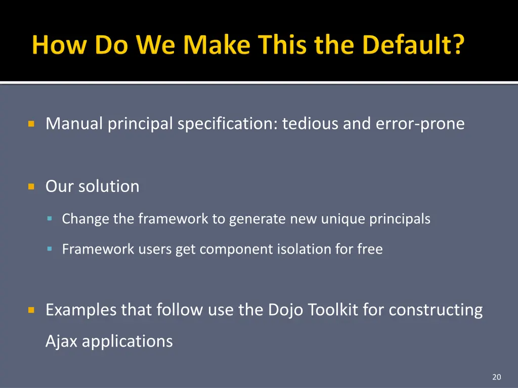 manual principal specification tedious and error