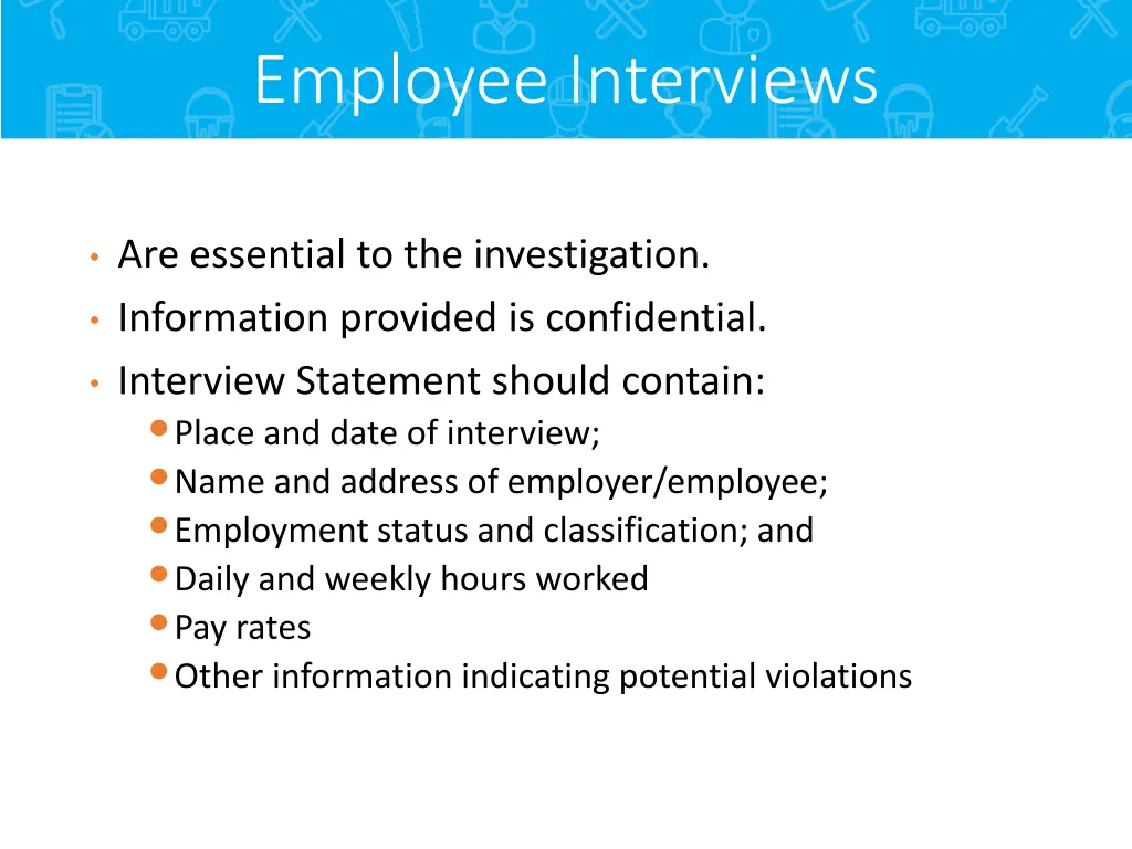 employee interviews