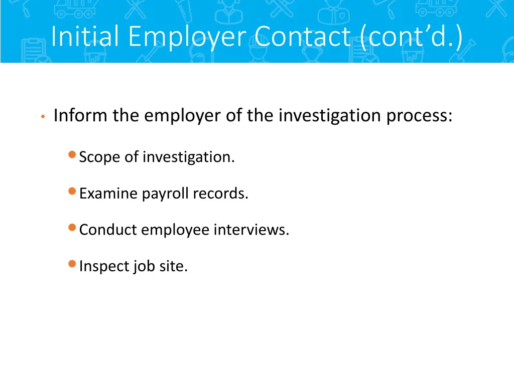 initial employer contact cont d