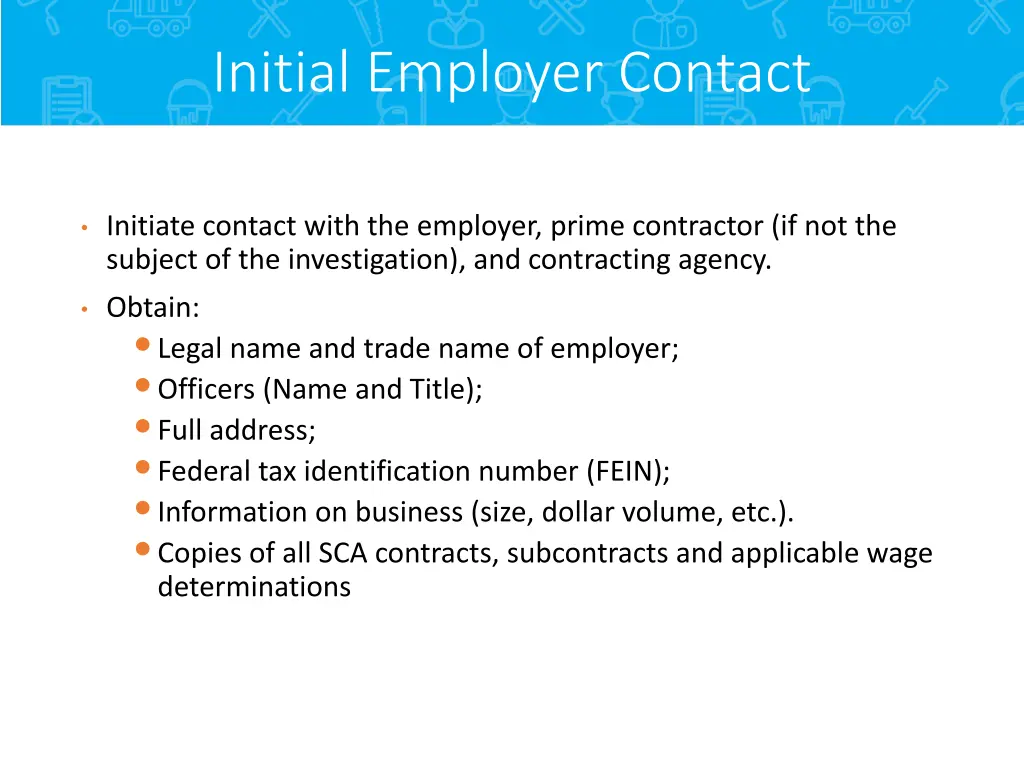 initial employer contact