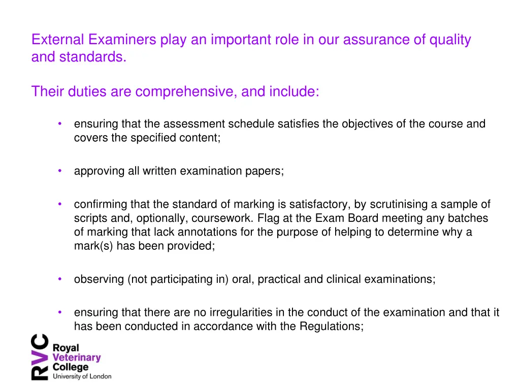 external examiners play an important role