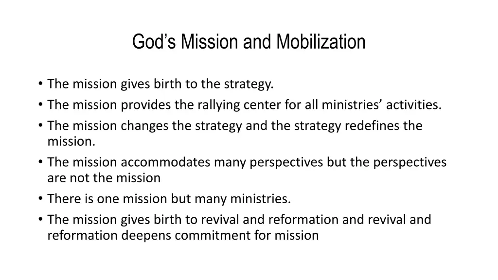 god s mission and mobilization