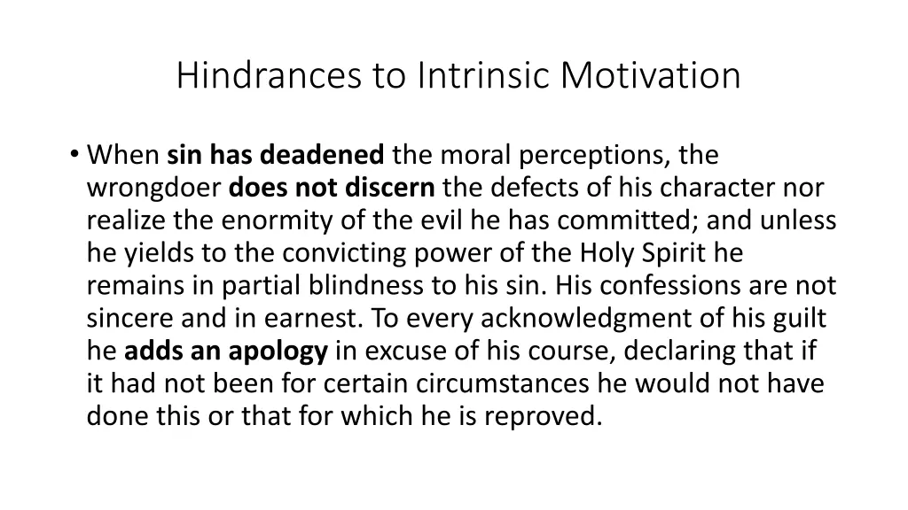 hindrances to intrinsic motivation