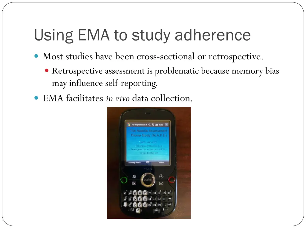 using ema to study adherence