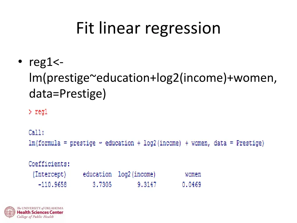 fit linear regression