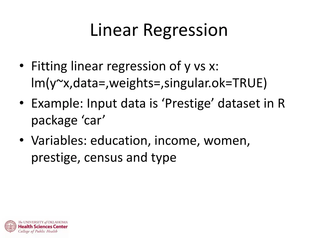 linear regression