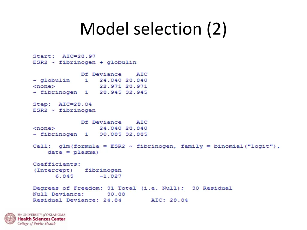 model selection 2