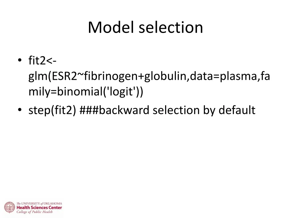 model selection