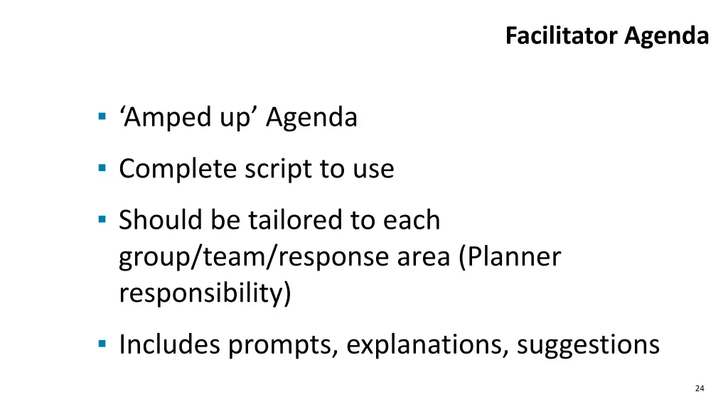 facilitator agenda